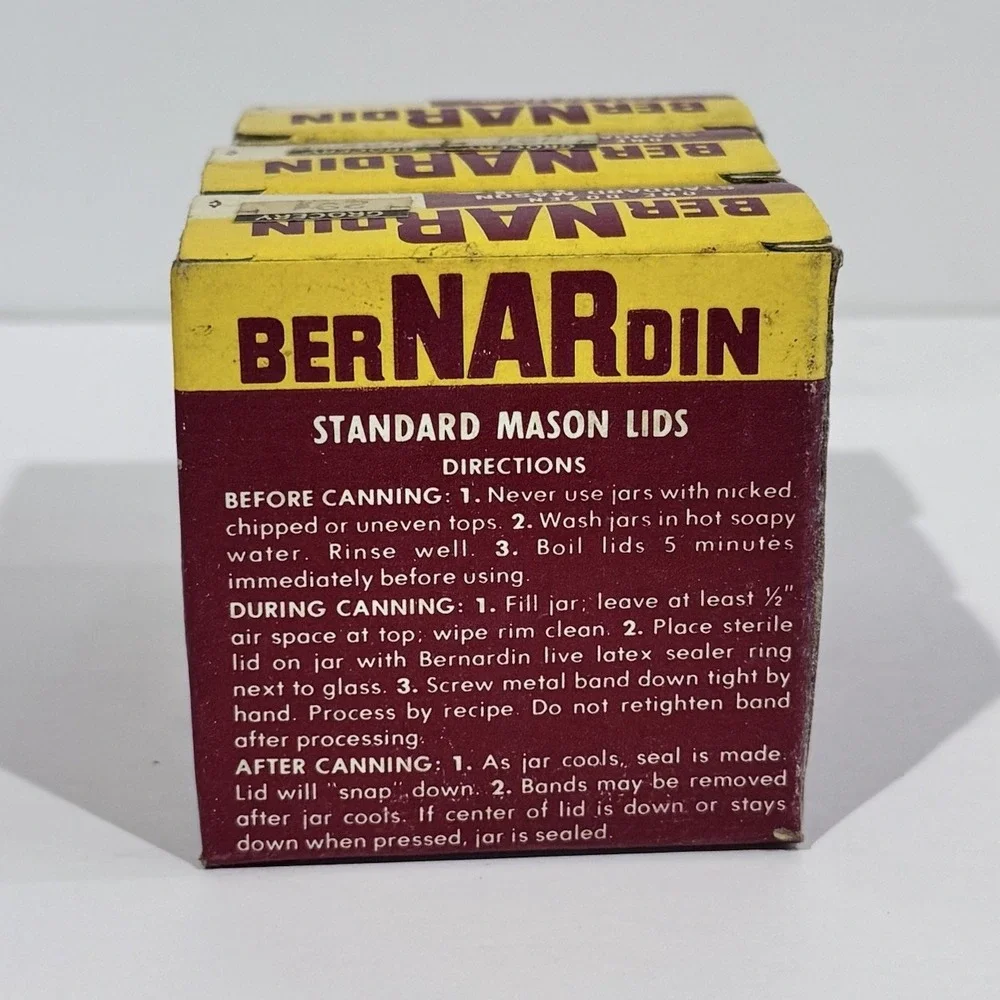 3 Boxes‎ Of Vintage BerNARdin Standard Mason Snap Lids New 36 In Total